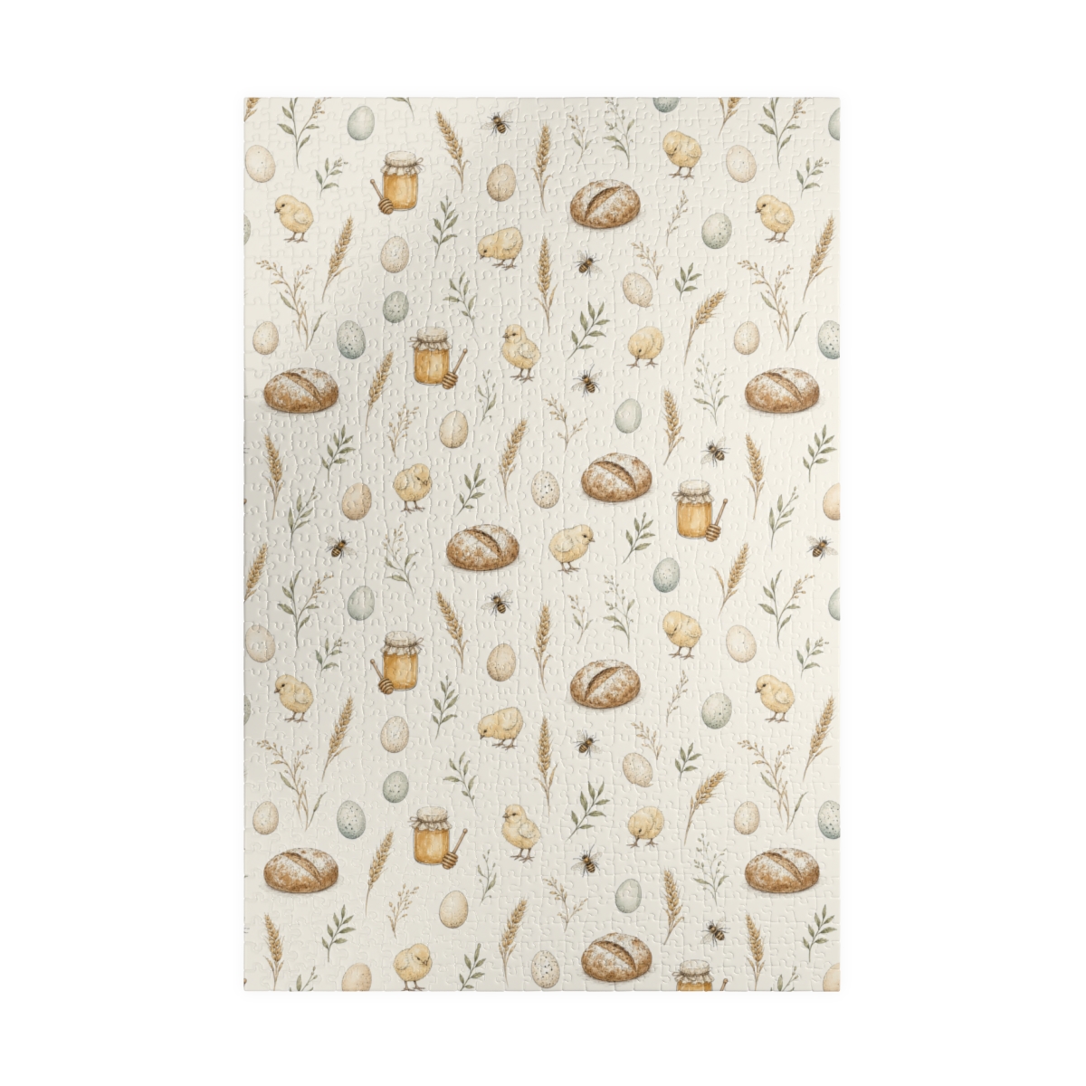 Jigsaw puzzle featuring a rustic bread and bakery pattern